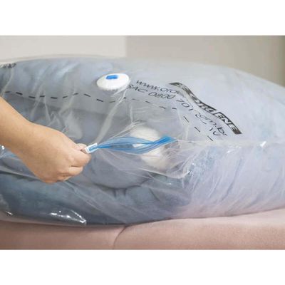 Kit 2 Vac Bag Jumbo Ordene 110x100cm Saco a Vácuo Plástico Edredom Casacos
