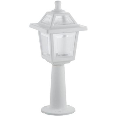 Luminária De Chão 18x45cm Poste Balizador Branco Colonial Jardim Muro Dital