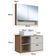 Gabinete 80cm Helena Mel Arenas com Cuba Branca e Espelheira Com 2 Portas Armário para Banheiro