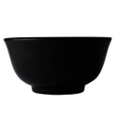 Conjunto 6 Tigelas Porcelana Pequenas Preta 240ml Oriental 11cm Germer Sopa Missô Shimeji Preto
