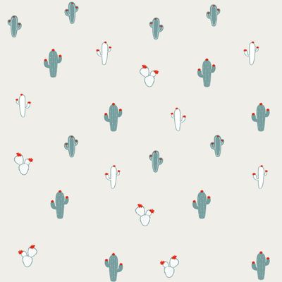 Papel de Parede Fofura Baby Cactos Fundo Branco FF4011