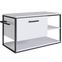 Gabinete Suspenso de Banheiro 80cm Branco Estilo Industrial Sem Cuba Placa e Ponto