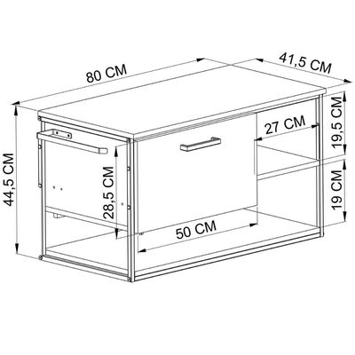Gabinete Suspenso de Banheiro 80cm Branco Estilo Industrial Sem Cuba Placa e Ponto