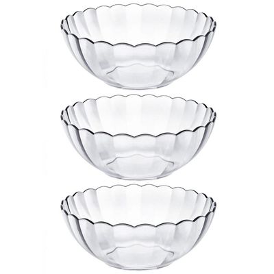 Conjunto De Tigelas Redondas Marinex Bella 3 Peças Bowls De Vidro 1 Litro