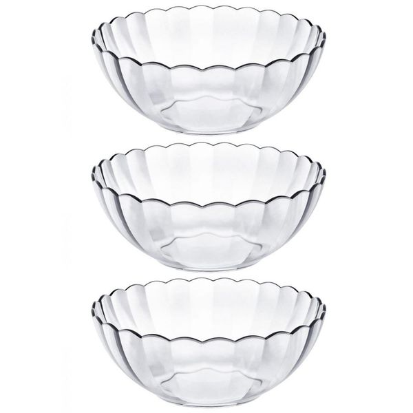 Conjunto De Tigelas Redondas Marinex Bella 3 Peças Bowls De Vidro 1 Litro