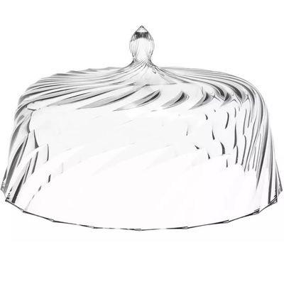2 Porta Bolos Boleira com Cúpula e Pé 34cm Transparente Torta Doces Crippa Glassy