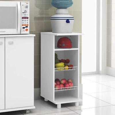 Balcão Fruteira com 2 Cestos e 1 Prateleira BF3206 Branco Tecnomobili