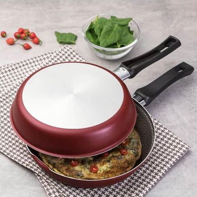 Omeleteira Alumínio Antiaderente Starflon Frigideira Dupla 20cm Loreto Vermelha Tramontina Vermelho