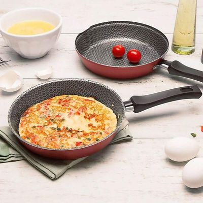 Omeleteira Alumínio Antiaderente Starflon Frigideira Dupla 20cm Loreto Vermelha Tramontina Vermelho