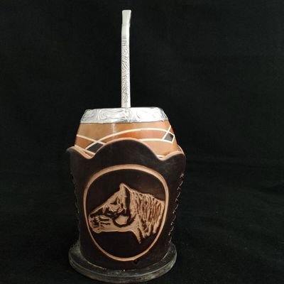 Conjunto Para Chimarrão Mate Tererê Tripé Couro Tradicional