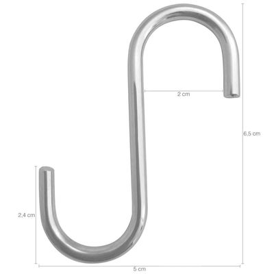Kit 3 Ganchos Tipo S Cromado Sigle Schimitt para Barra 2cm Suporte Utensílios
