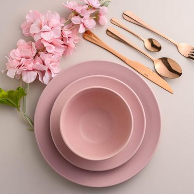 Bowl de Cerâmica Cronus Lyor 14,5x8,5cm Cumbuca 680ml Tigela para Sopa Sobremesa Salada Rosa