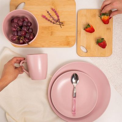 Conjunto 12 Bowls de Cerâmica Rosa 680ml Servir Açaí Caldos Frutas Petiscos Cronus Lyor