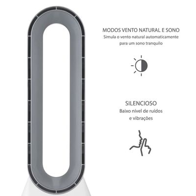 Ventilador Bladeless Spirit 90 Cm Branco com Prata / 220V