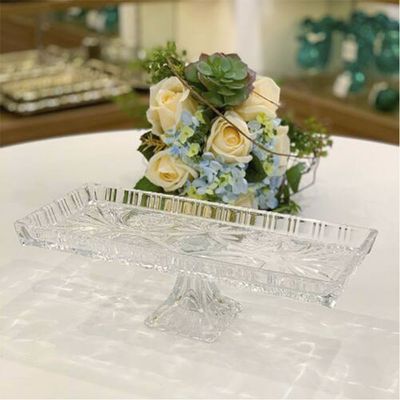 Travessa de Cristal Lyor Dragon com Pé Transparente
