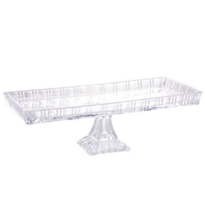 Travessa de Cristal Lyor Dragon com Pé Transparente