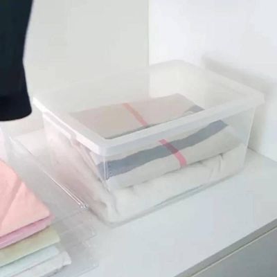 4 Caixas Organizadoras com Tampa 7,5L Ordene Empilháveis Escritório Closet Lavanderia