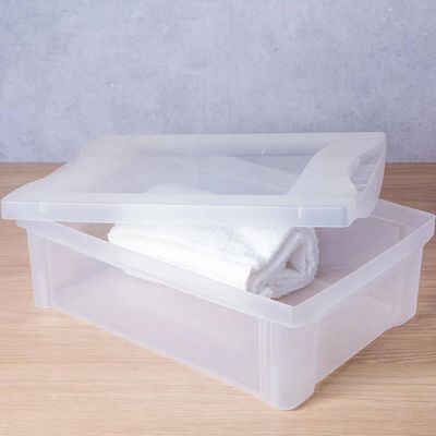 Kit 12 Caixas Organizadoras Ordene 13,5L Tampa Empilhável Radical Color Média