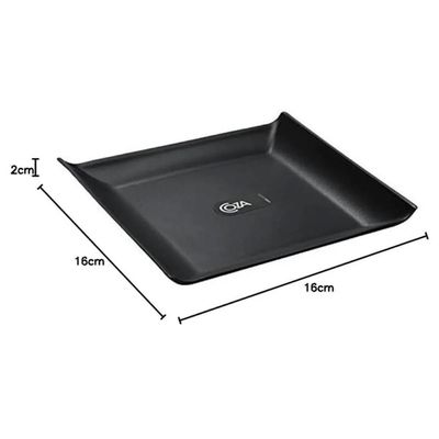 48 Pratos Quadrados 16cm Preto Pequenos Plástico Restaurantes Buffets Lanches Frutas Frios Cozy Coza