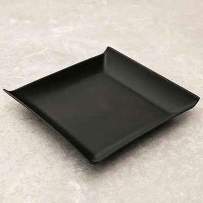 48 Pratos Quadrados 16cm Preto Pequenos Plástico Restaurantes Buffets Lanches Frutas Frios Cozy Coza