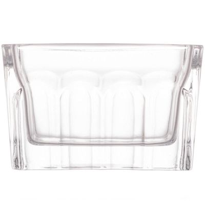 Porta Sachê de Vidro Faces Lyor 8x5,5cm Suporte de Mesa para Chá Açúcar Sal Molho Transparente