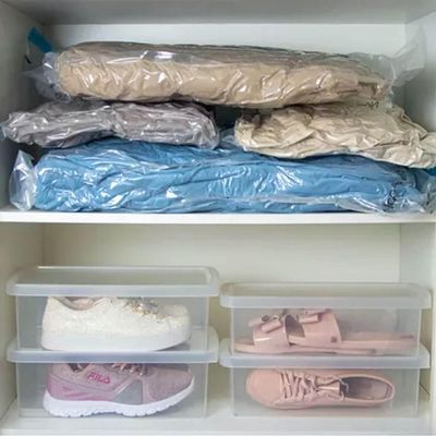 Kit 8 Sacos a Vácuo para Roupas 55x90cm Organização Armário Vac Bag Grande Impermeável Ordene