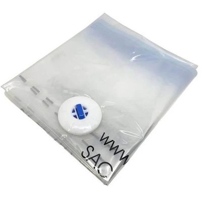 Kit 2 Sacos a Vácuo para Roupas 55x90cm Impermeável Grande Vac Bag Ordene Organizador Mala de Viagem