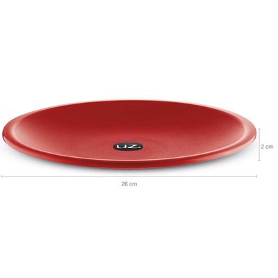Prato Plástico Redondo Refeição Resistente 26cm Raso UZ Vermelho