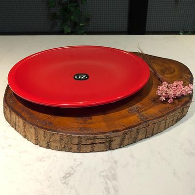 Prato Plástico Redondo Refeição Resistente 26cm Raso UZ Vermelho