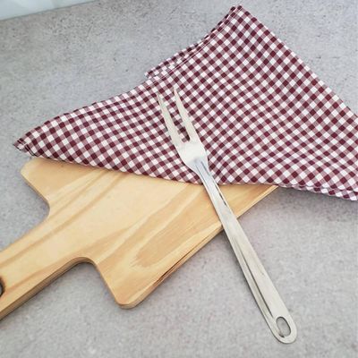 Kit 5 Garfos Trinchante para Churrasco 24,5cm Inox Utensílio Gourmet Carne Taumer