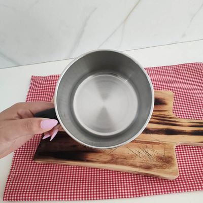Caneca Inox 1L Pequena Fervedor Leiteira com Alça Baquelite Zanella