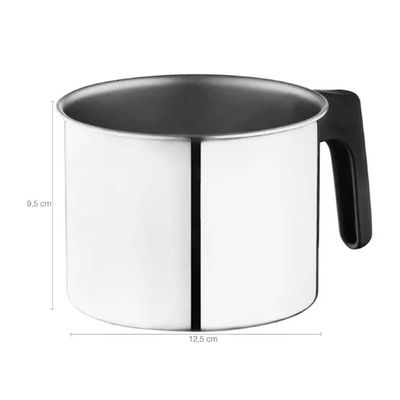 Caneca Inox 1L Pequena Fervedor Leiteira com Alça Baquelite Zanella