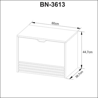 Balcão Gabinete Suspenso 60cm com 1 Porta e 1 Gaveta BN3613 Amêndoa SEM CUBA