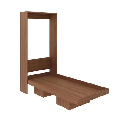 Cama Retrátil 193x97x198cm Solteiro Nichos Amêndoa CM8015 Tecnomobili