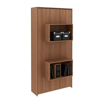Cama Retrátil 193x97x198cm Solteiro Nichos Amêndoa CM8015 Tecnomobili