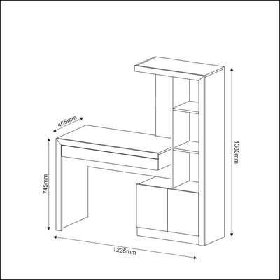 Escrivaninha Estante com 2 Portas e 1 Gaveta ME4143 Nogal Tecnomobili