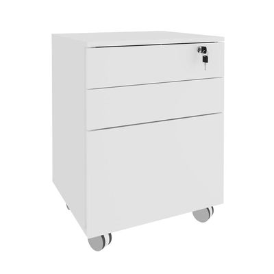 Gaveteiro Arquivo com Chave e Rodízio ME4148 Branco Tecnomobili