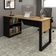Mesa Para Escritório 160cm com 2 Prateleiras Amêndoa/Preto Tecnomobili