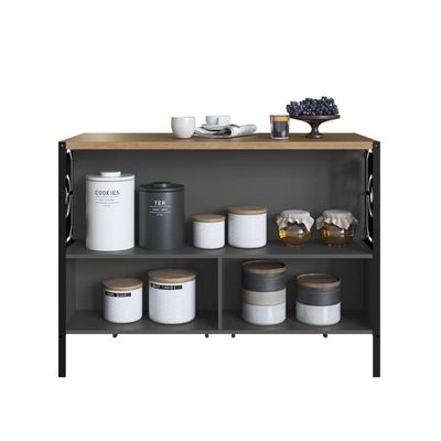Mesa Bancada Gourmet Industrial 127cm P1034 Mel/Grafite