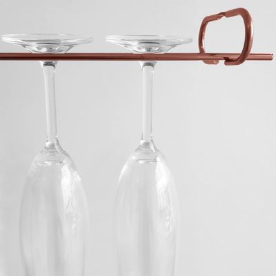 Suporte Porta Taças Reto 25cm Organizador De Taças Suspenso Rosé Gold