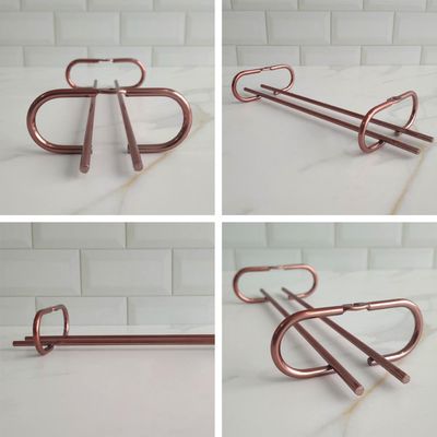 Suporte Porta Taças Reto 25cm Organizador De Taças Suspenso Rosé Gold