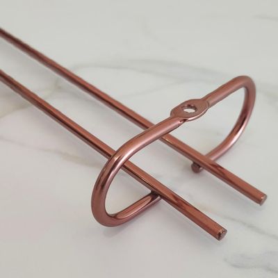 Suporte Porta Taças Reto 25cm Organizador De Taças Suspenso Rosé Gold