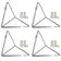 Kit 4 Mãos Francesas Pequenas Triangulares Suportes Aramados Estilo Industrial Cromado