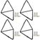 Kit 4 Mãos Francesas Pequenas Triangulares Suportes Aramados Estilo Industrial Preto