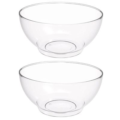 Kit 2 Tigelas 3,1L Transparente Redondas 23x10cm Salada Sobremesa Travessa Servir Crippa