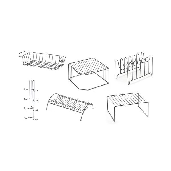 Kit Organização de Cozinha Arthi Krysp com 6 Peças Aço Cinza Kit Organização de Cozinha Arthi Krysp com 6 Peças Aço Cinza