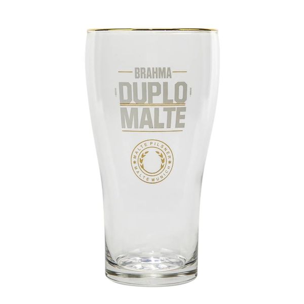 Copo para Cerveja Ambev Brahma Duplo Malte em Vidro Transparente 425ml