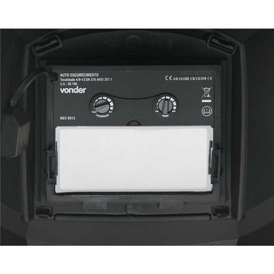 Máscara para solda com escurecimento automático tonalidade 9 a 13 MEV 0913 VONDER PLUS