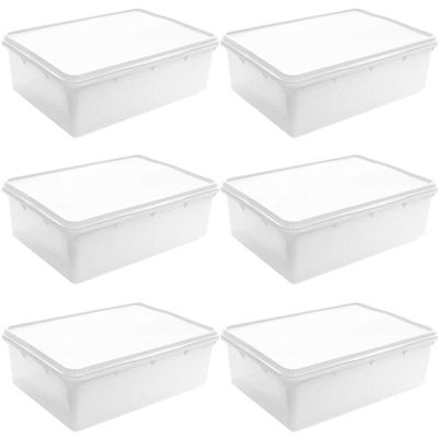 Kit 6 Caixas Organizadoras 6,5L Herméticas Plasvale Cestos Empilháveis Alimentos