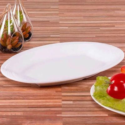 8 Bandejas para Servir Melamina Branca 20x14cm Buffet Travessa Saladas Petiscos Restaurante